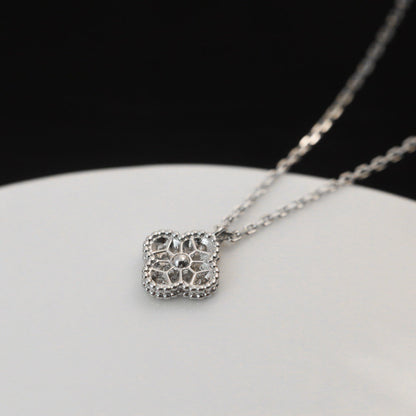 [✨ROSE💎]CLOVER MINI 9.5MM PENDANT DIAMOND NECKLACE
