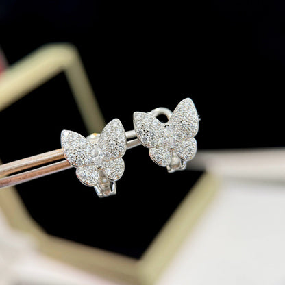 [✨ROSE💎]BUTTERFLY ALL DIAMOND EARRINGS