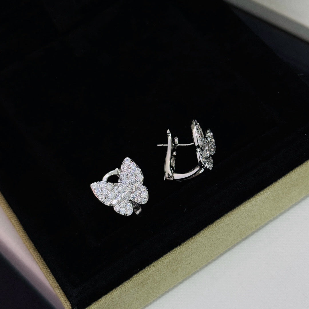 [✨ROSE💎]BUTTERFLY ALL DIAMOND EARRINGS