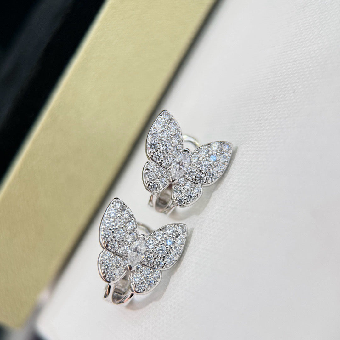 [✨ROSE💎]BUTTERFLY ALL DIAMOND EARRINGS