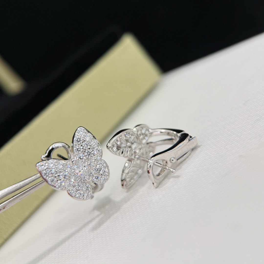 [✨ROSE💎]BUTTERFLY ALL DIAMOND EARRINGS