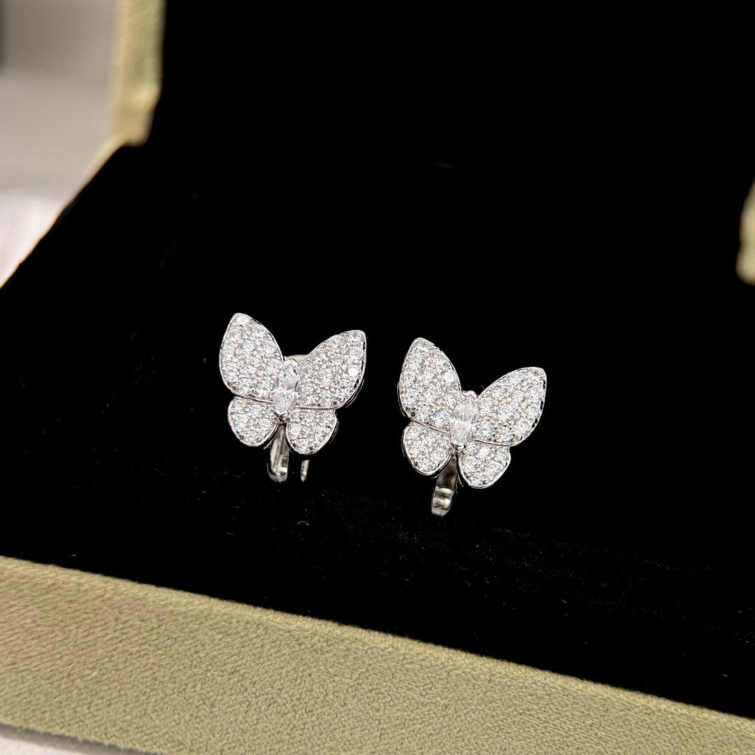 [✨ROSE💎]BUTTERFLY ALL DIAMOND EARRINGS