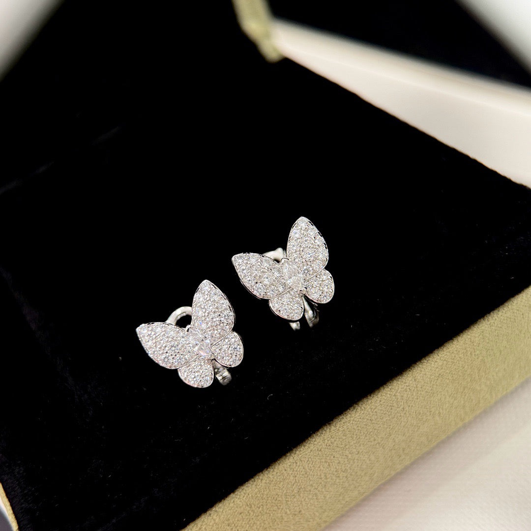 [✨ROSE💎]BUTTERFLY ALL DIAMOND EARRINGS