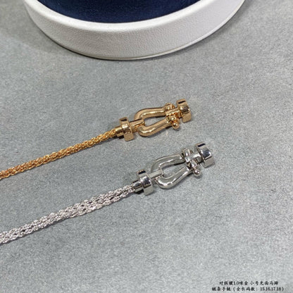 [✨ROSE💎]FORCE SMALL HORSESHOE  DIAMOND CHAIN ROPE BRACELET