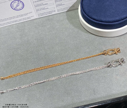 [✨ROSE💎]FORCE SMALL HORSESHOE  DIAMOND CHAIN ROPE BRACELET
