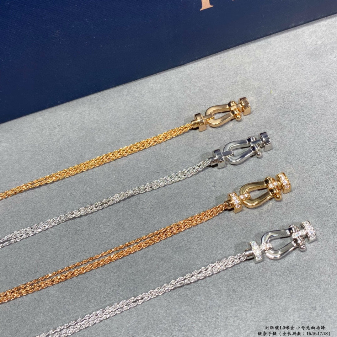 [✨ROSE💎]FORCE SMALL HORSESHOE  DIAMOND CHAIN ROPE BRACELET