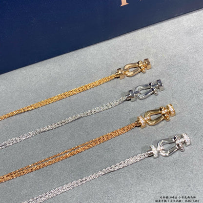 [✨ROSE💎]FORCE SMALL HORSESHOE  DIAMOND CHAIN ROPE BRACELET