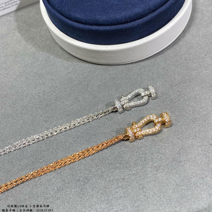 [✨ROSE💎]FORCE SMALL HORSESHOE  DIAMOND CHAIN ROPE BRACELET