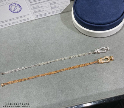 [✨ROSE💎]FORCE SMALL HORSESHOE  DIAMOND CHAIN ROPE BRACELET