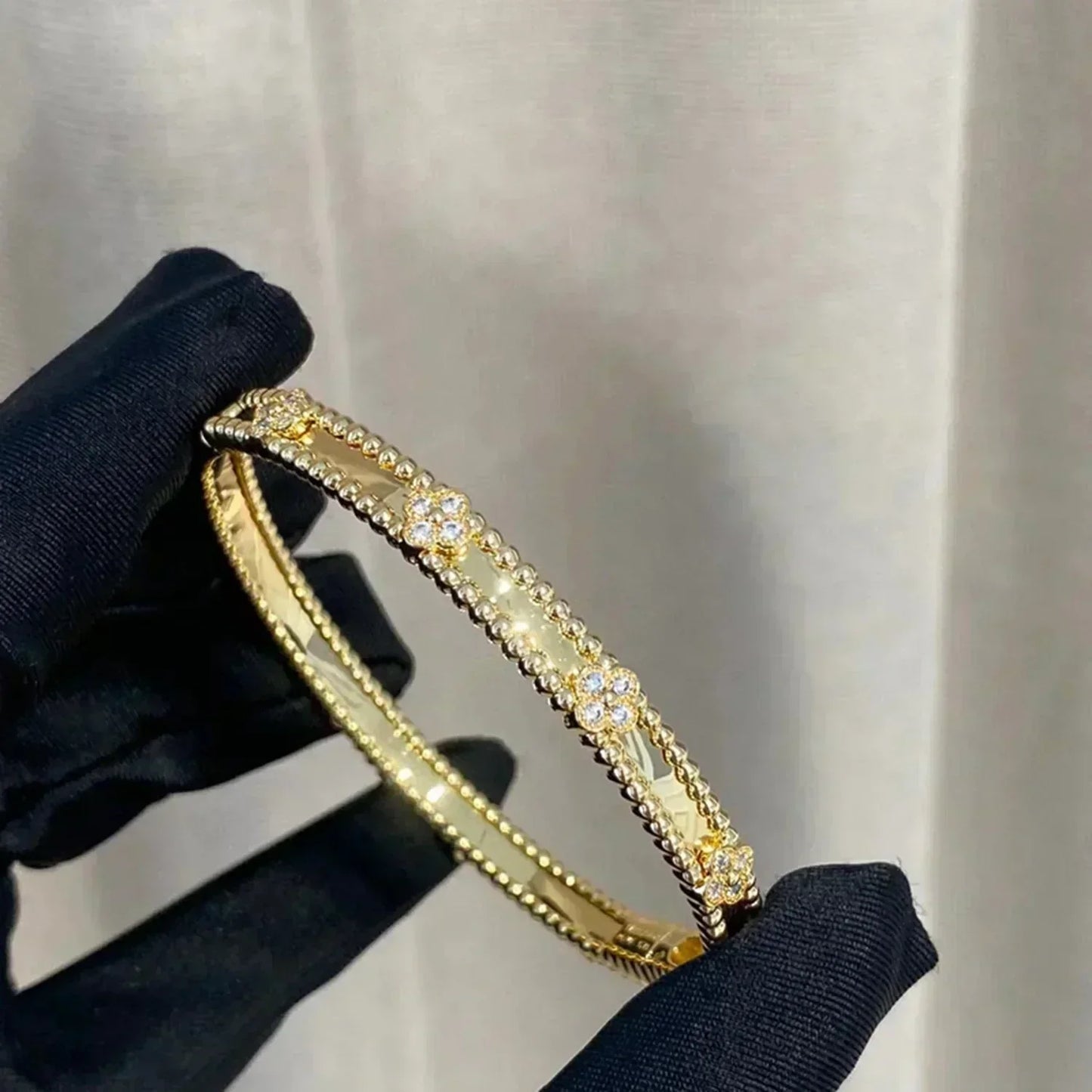 [✨ROSE💎]CLOVER BRACELET 4MM DIAMONDS