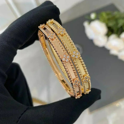 [✨ROSE💎]CLOVER BRACELET 4MM DIAMONDS