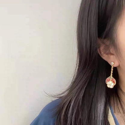 [✨ROSE💎]NEW TASSEL PLUM BLOSSOM LADYBUG EARRINGS