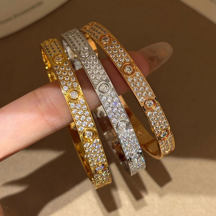 [✨ROSE💎]LOVE BRACELET 6.1MM DIAMOND-PAVED 10 BIG DIAMONDS