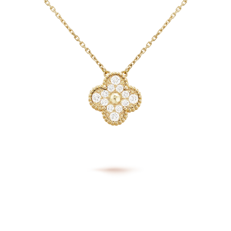 [✨ROSE💎]CLOVER 15MM DIAMOND SINGLE FLOWER NECKLACE