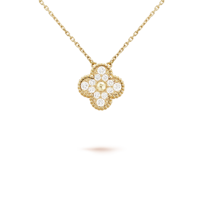 [✨ROSE💎]CLOVER 15MM DIAMOND SINGLE FLOWER NECKLACE