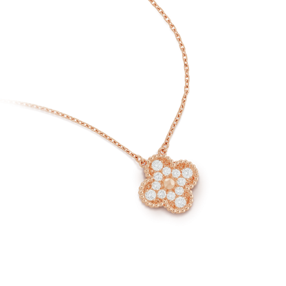 [✨ROSE💎]CLOVER 15MM DIAMOND SINGLE FLOWER NECKLACE