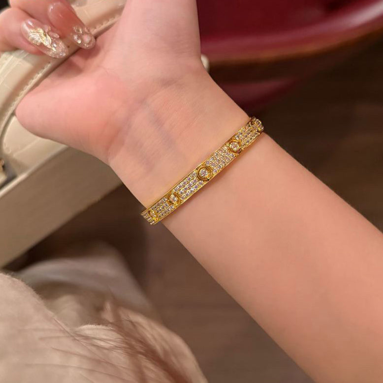 [✨ROSE💎]LOVE BRACELET 6.1MM DIAMOND-PAVED 10 BIG DIAMONDS