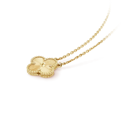 [✨ROSE💎]CLOVER 15MM LASER NECKLACE