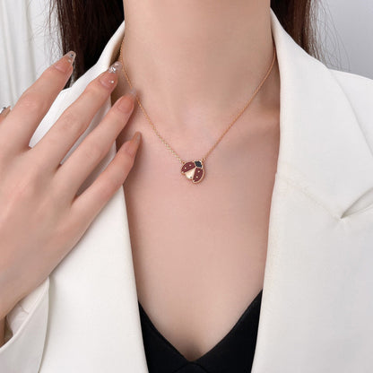 [✨ROSE💎]LUCKY  CARNELIANS LADYBUG NECKLACE