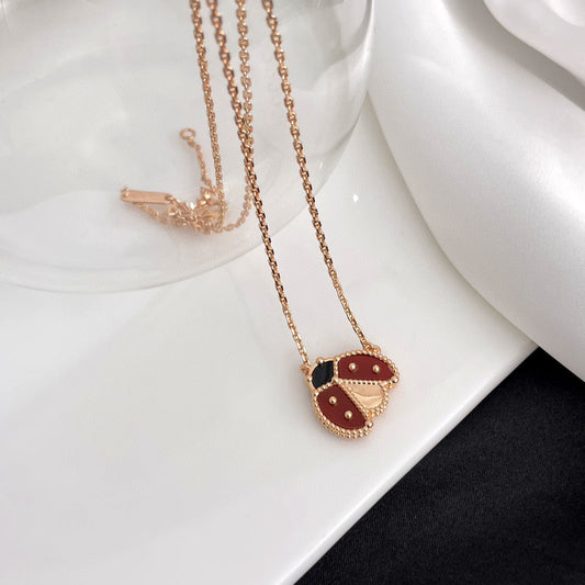 [✨ROSE💎]LUCKY  CARNELIANS LADYBUG NECKLACE