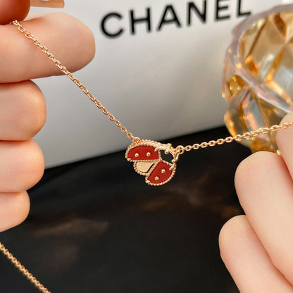 [✨ROSE💎]LUCKY  CARNELIANS LADYBUG NECKLACE