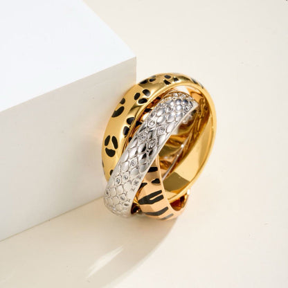[✨ROSE💎]TRINITY  RING LEOPARD PRINT
