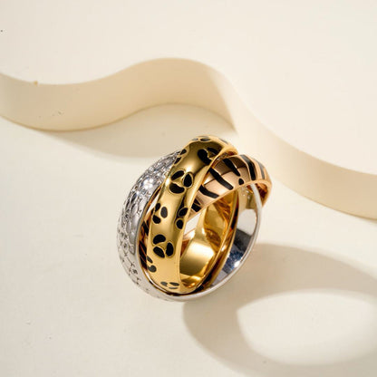 [✨ROSE💎]TRINITY  RING LEOPARD PRINT