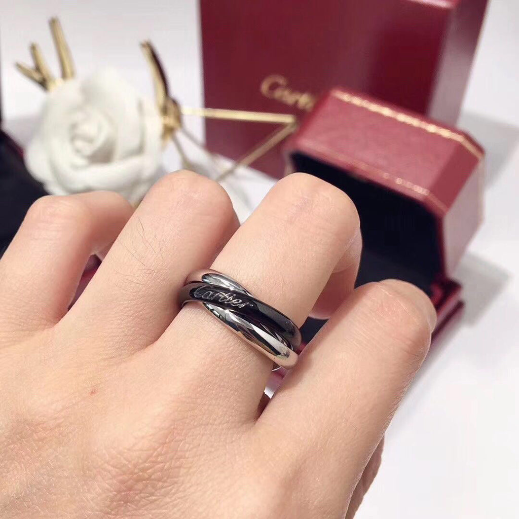 [✨ROSE💎]TRINITY 3.2MM RING BLACK CERAMIC