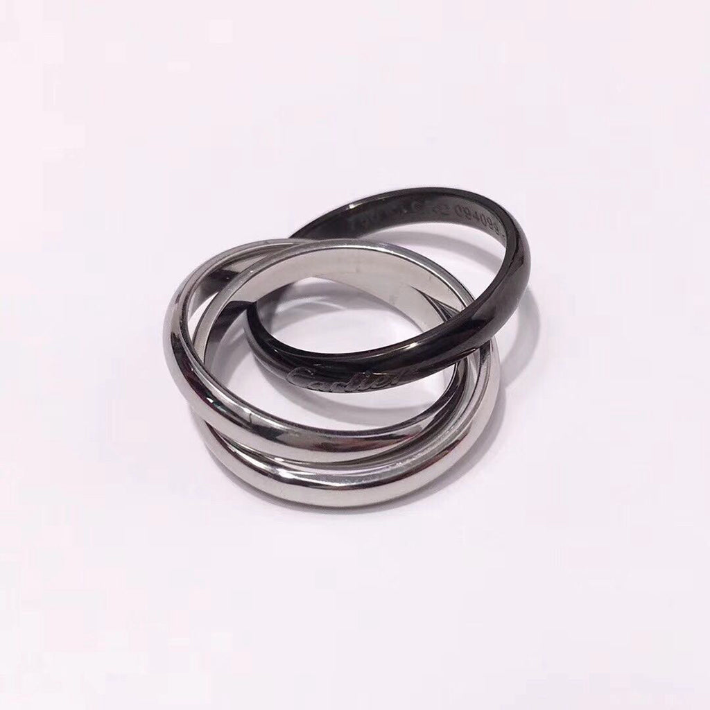 [✨ROSE💎]TRINITY 3.2MM RING BLACK CERAMIC