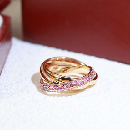 [✨ROSE💎]TRINITY 3.2MM RING PINK DIAMOND