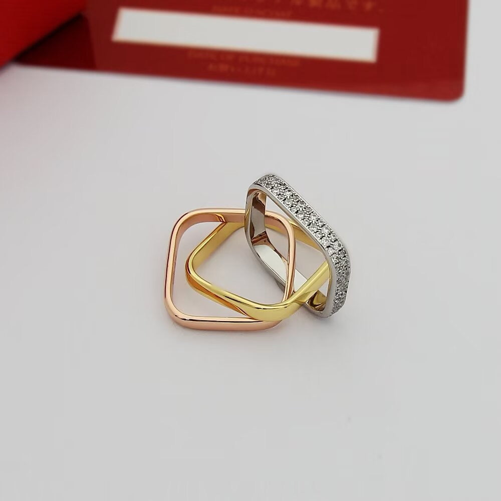 [✨ROSE💎]TRINITY 3.5MM CUSHION RING COLLECTION