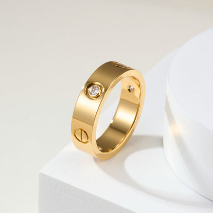 [✨ROSE💎]LOVE 4MM 1 DIAMOND RING