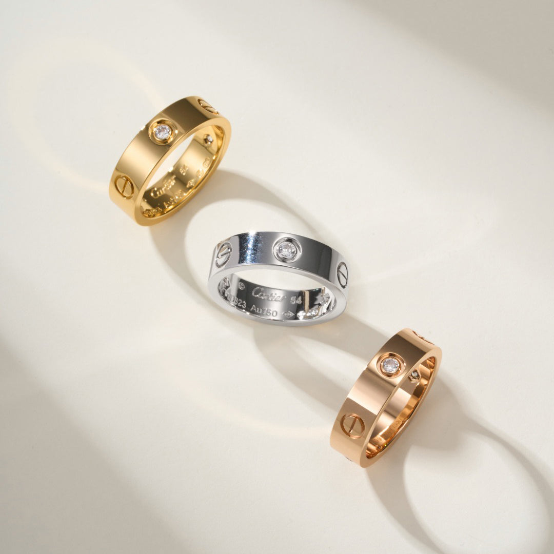 [✨ROSE💎]LOVE 4MM 1 DIAMOND RING