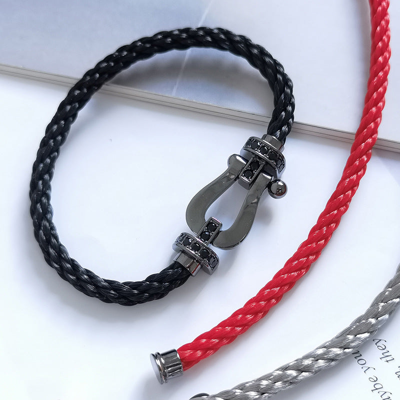 [✨ROSE💎]FORCE LARGE SERIES HORSESHOE BLACK SAMURAI BRACELET