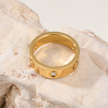 [✨ROSE💎]LOVE 4MM 1 DIAMOND RING