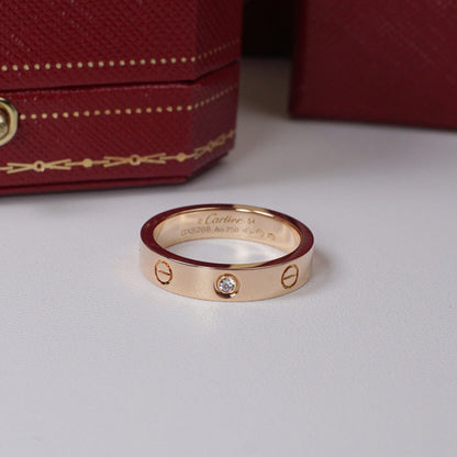 [✨ROSE💎]LOVE 4MM 1 DIAMOND RING