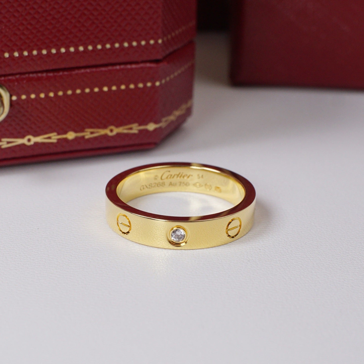 [✨ROSE💎]LOVE 4MM 1 DIAMOND RING