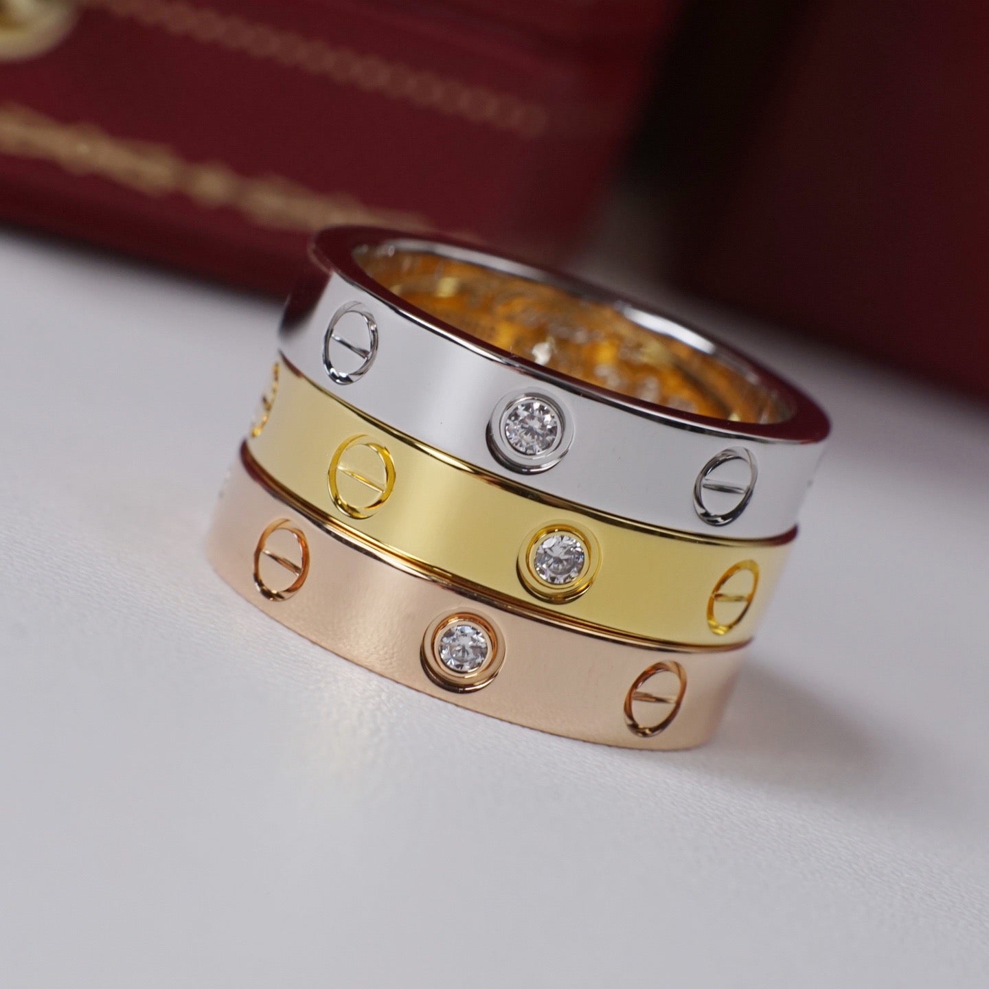 [✨ROSE💎]LOVE 4MM 1 DIAMOND RING