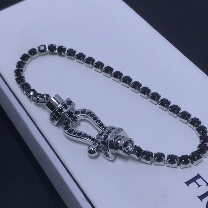 [✨ROSE💎]FORCE  LARGE HORSESHOE FULL DIAMOND TENNIS BRACELET