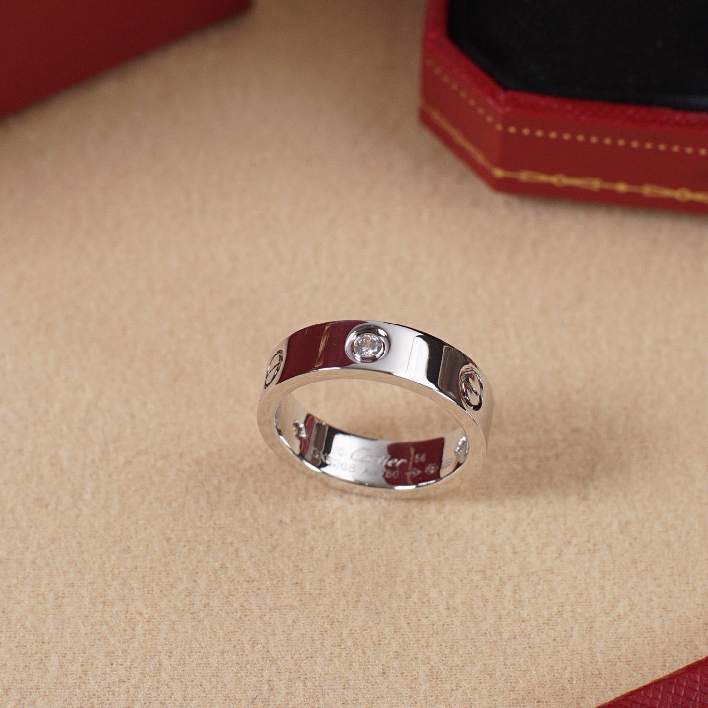 [✨ROSE💎]LOVE 5.5MM 3 DIAMOND RING