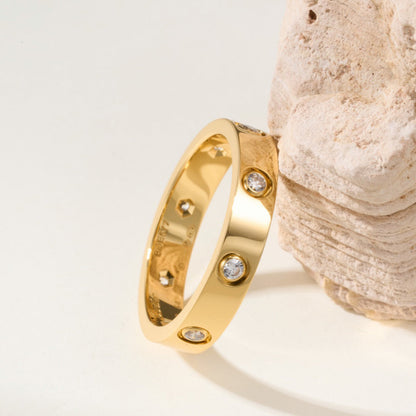 [✨ROSE💎]LOVE 4MM 8 DIAMOND RING