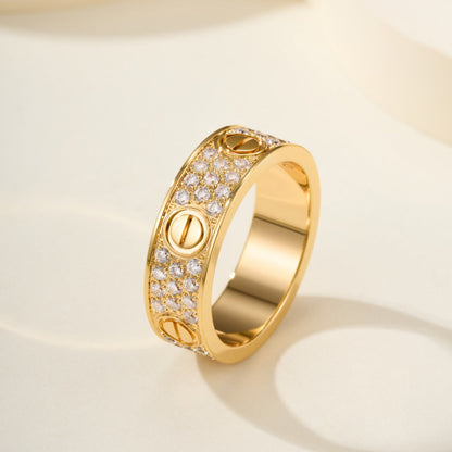 [✨ROSE💎]LOVE RING 5.5MM DIAMONDS PAVED