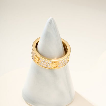 [✨ROSE💎]LOVE RING 5.5MM DIAMONDS PAVED