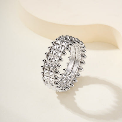 [✨ROSE💎]CLASH 9.2MM DOUBLE ROW RING