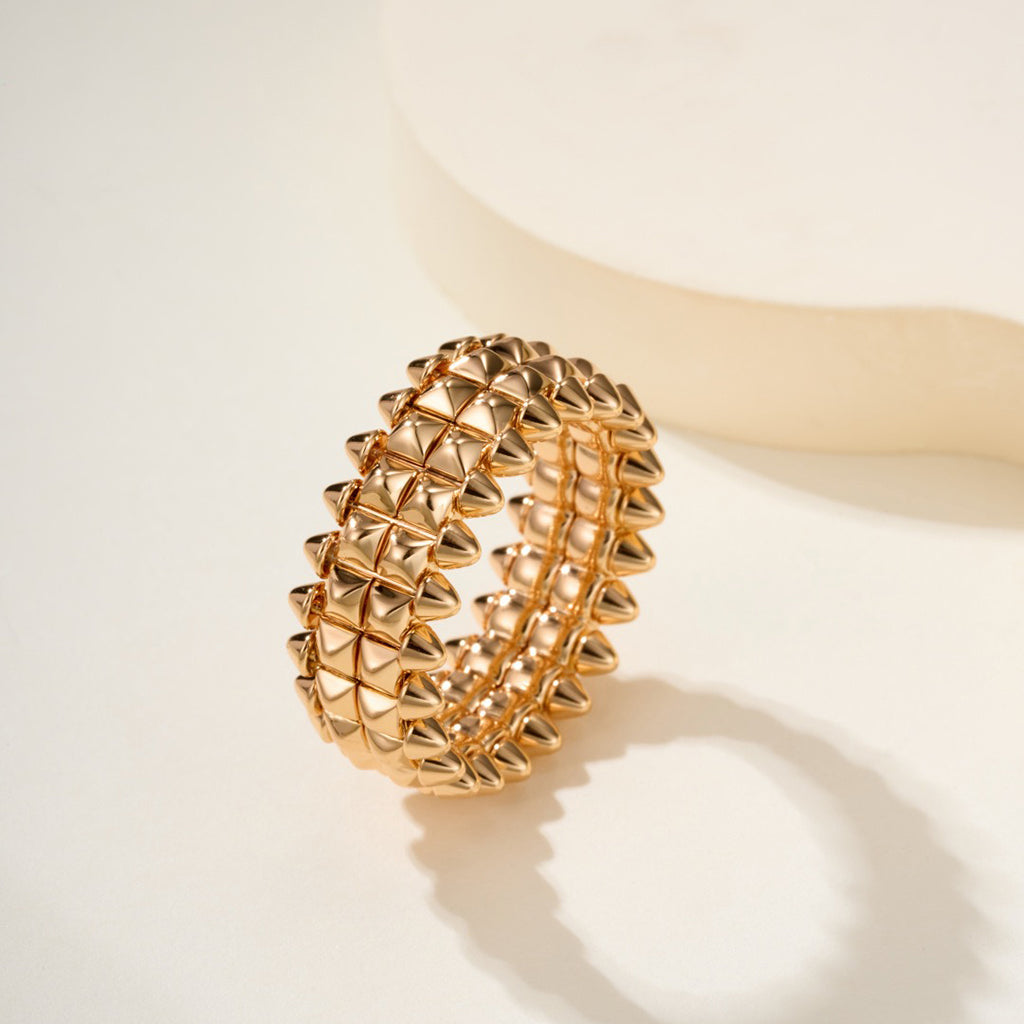 [✨ROSE💎]CLASH 9.2MM DOUBLE ROW RING
