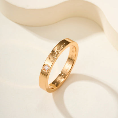 [✨ROSE💎]LOVE RING 4MM 1 DIAMOND