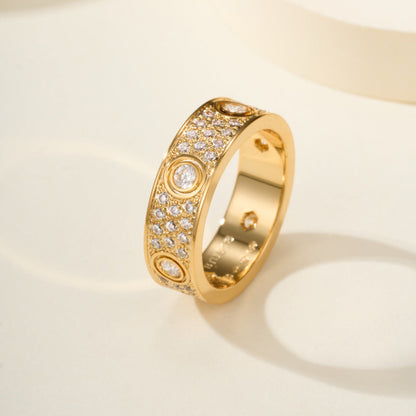 [✨ROSE💎]LOVE 5.5MM FULL-PAVE 6-DIAMOND RING
