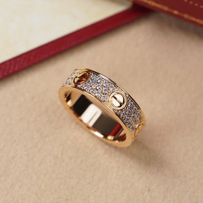 [✨ROSE💎]LOVE RING 5.5MM DIAMONDS PAVED