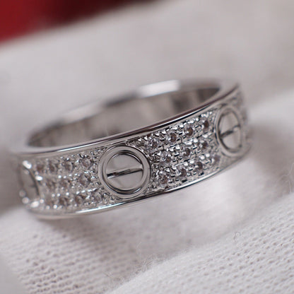 [✨ROSE💎]LOVE RING 5.5MM DIAMONDS PAVED