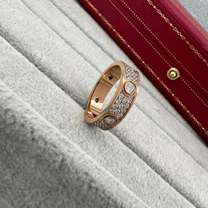 [✨ROSE💎]LOVE 5.5MM FULL-PAVE 6-DIAMOND RING